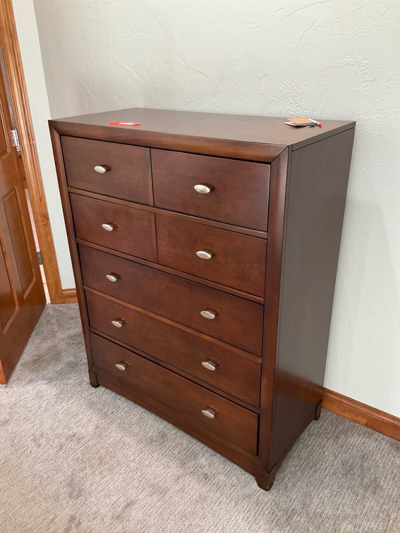 Tall dark wood 7-drawer chest of drawers - Master Bedroom