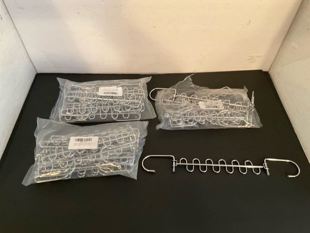MeetU chrome space-saving clothes hanger organizers - Basement Living & Bar Area