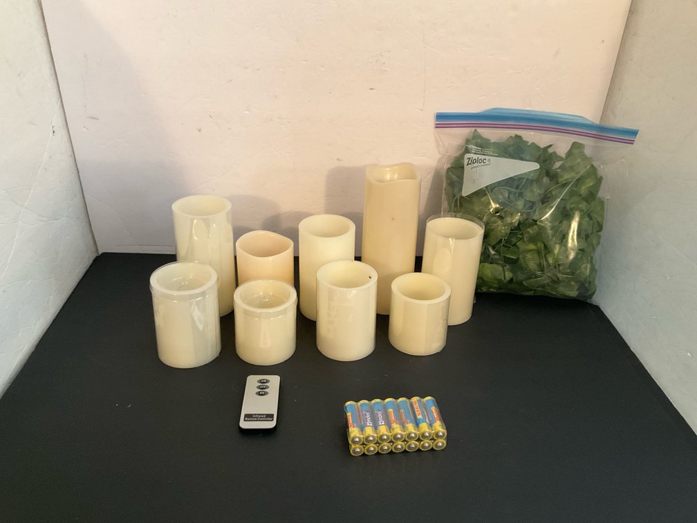 2 boxes-Flameless LED candles, vases & tabletop decor - Basement Living & Bar Area