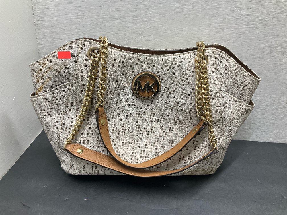 Michael Kors monogram tote bag with chain straps