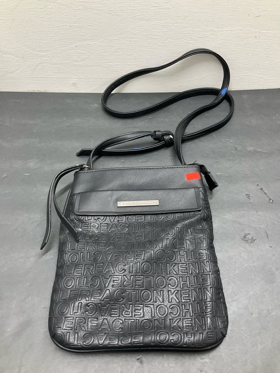 Kenneth Cole Reaction black embossed crossbody bag