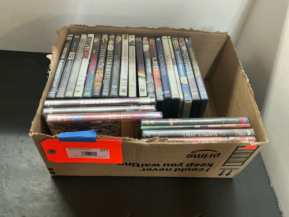 Assorted movie & TV series DVDs in cases