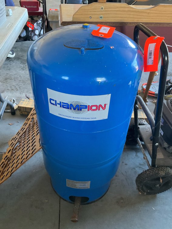 Champion precharged water systems tank - Garage