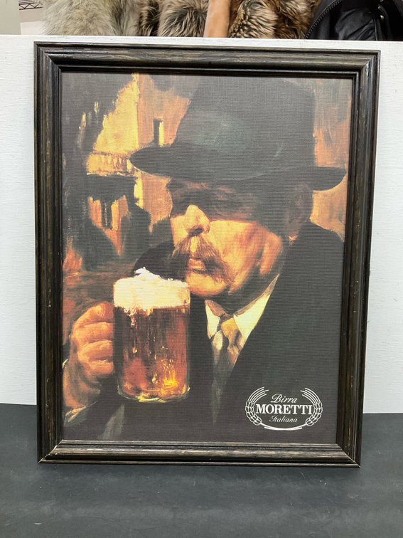 Birra Moretti framed canvas advertising print