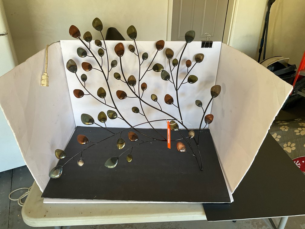 Metal branch wall sculpture with leaf accents - Garage