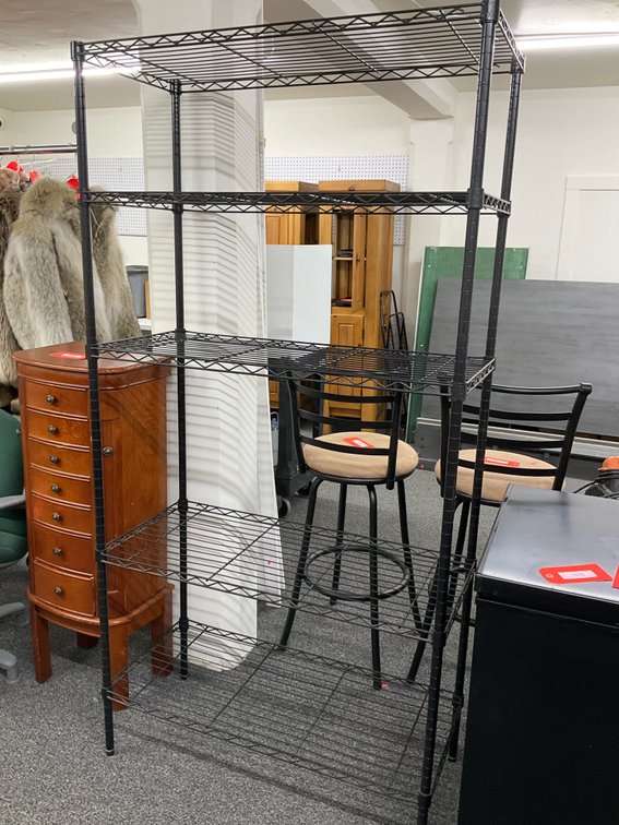 5-tier black metal wire shelving unit 36“ x 16” x 72”