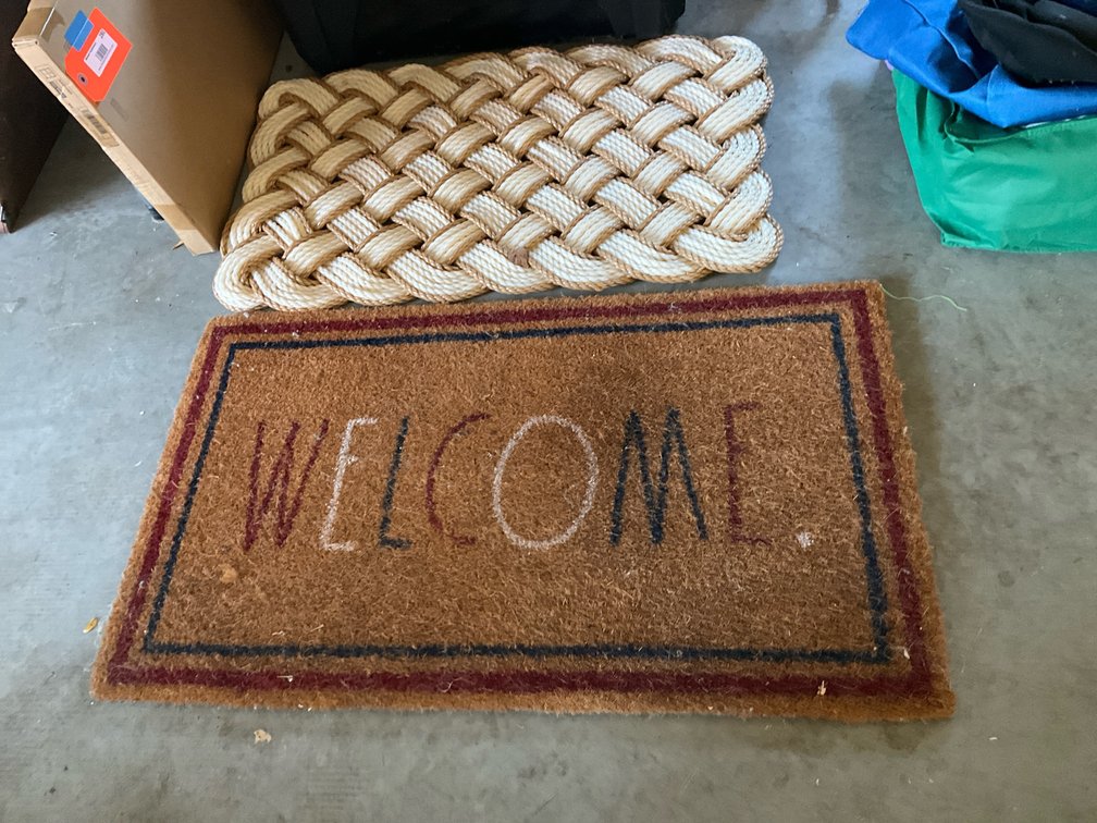2 doormats with woven rope & coir WELCOME - Garage