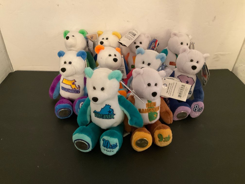 Limited Treasures State Quarters plush bears - Basement Living & Bar Area