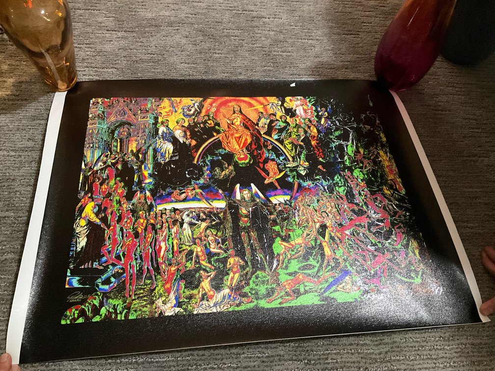 Psychedelic Last Judgment canvas print - Basement Living & Bar Area