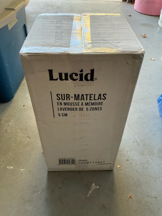 Lucid twin 5-zone lavender memory foam mattress topper, 2 in - Garage