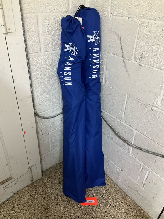 Pair of AMMSUN 8 ft beach umbrellas with carry bags