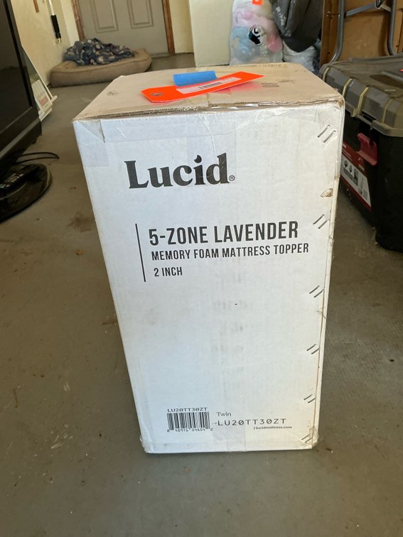 Lucid twin 2 in 5-zone lavender memory foam mattress topper - Garage