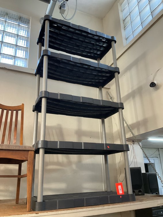 Rubbermaid 5-tier plastic shelving unit