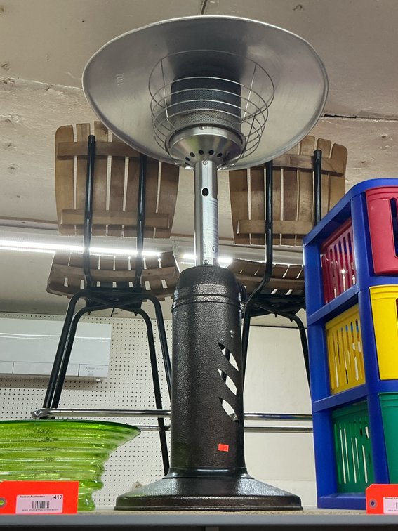 Hammered bronze tabletop patio heater