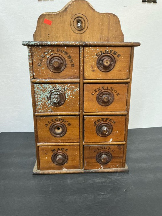 Wooden 8-drawer hanging spice cabinet