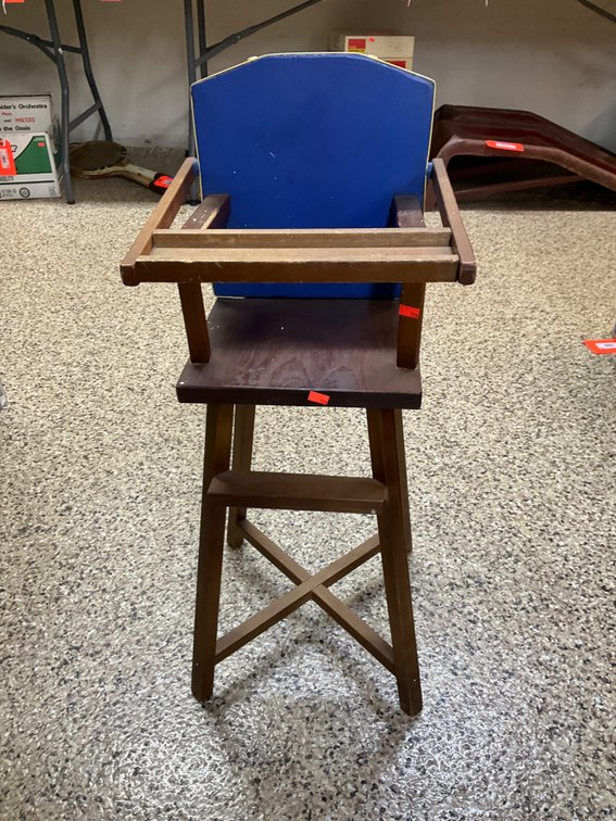 Pla-Doll wooden doll high chair with tray