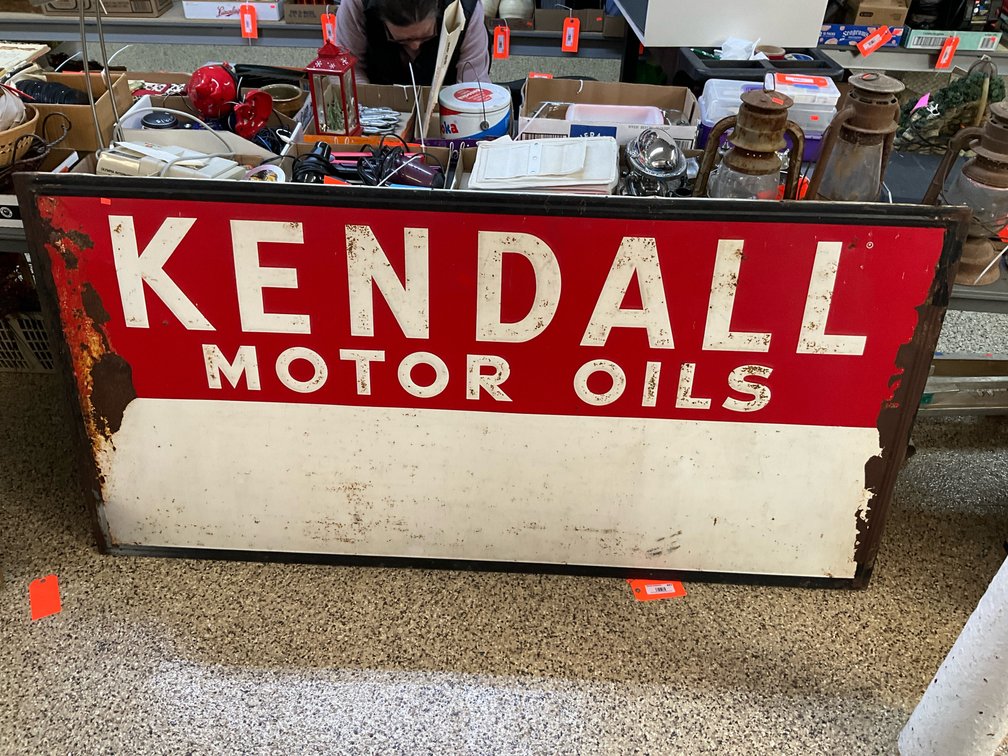 Kendall Motor Oils framed metal advertising sign