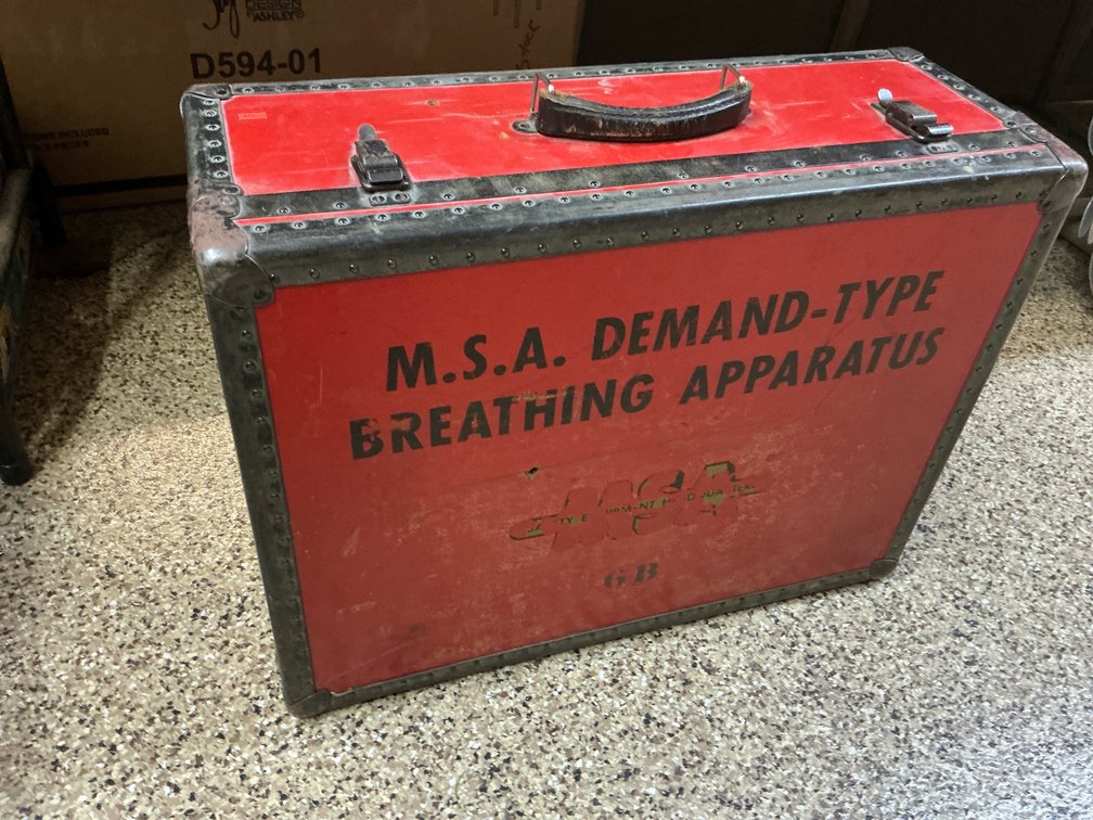 M.S.A. demand-type Air-Mask breathing apparatus with case
