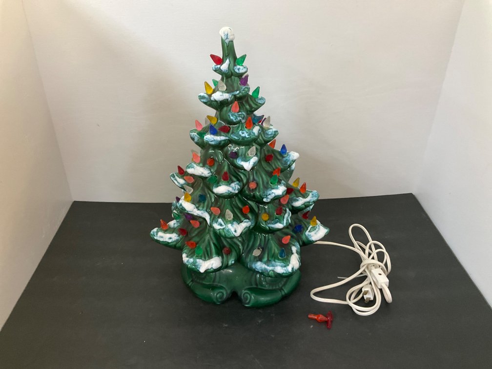 Atlantic ceramic lighted 16” tall Christmas tree with base