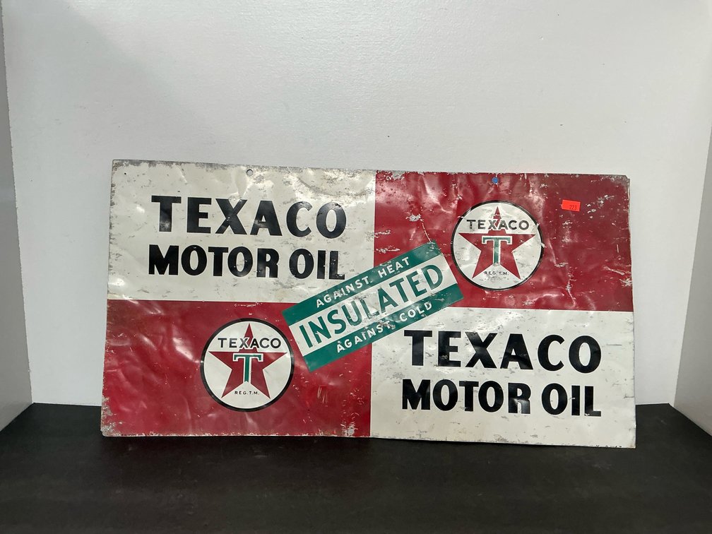 Texaco insulated motor oil metal sign