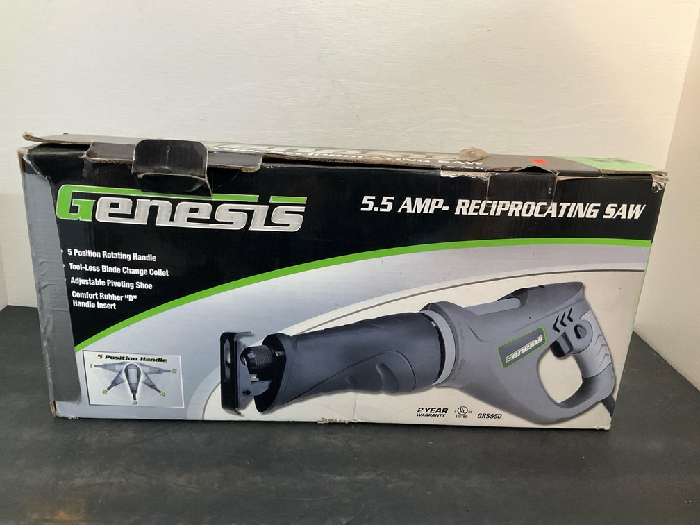 Genesis 5.5 amp reciprocating saw with box