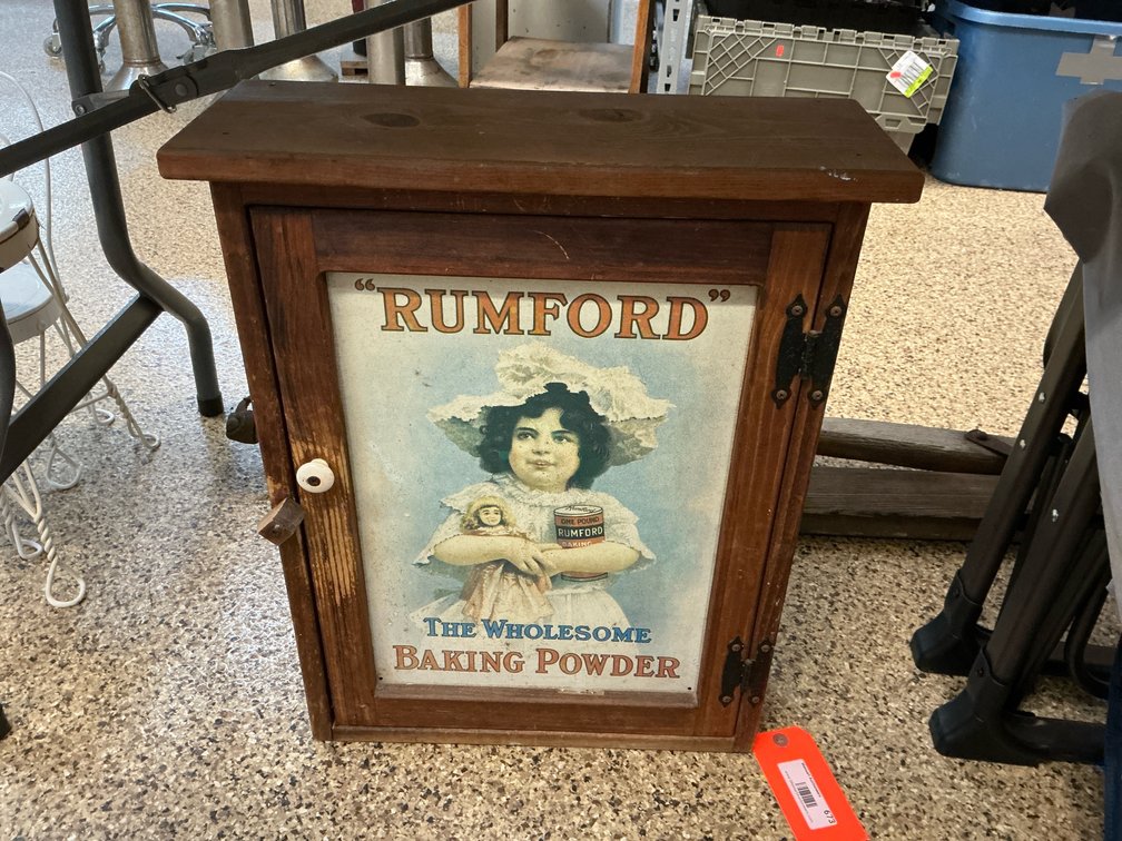 Rumford Baking Powder wooden advertising cabinet