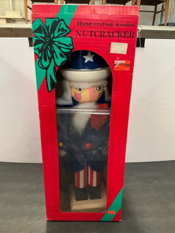Handcrafted wooden Uncle Sam nutcracker