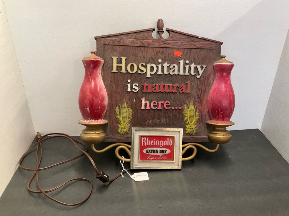 Rheingold Extra Dry lighted wall sign with sconces