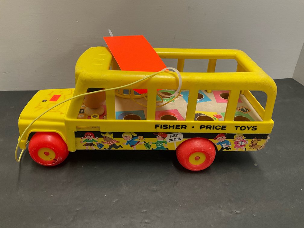Fisher-Price school bus pull toy with driver