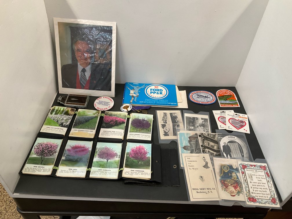 Nursery sample book, 1964 Ford PP&K booklet, pins & more