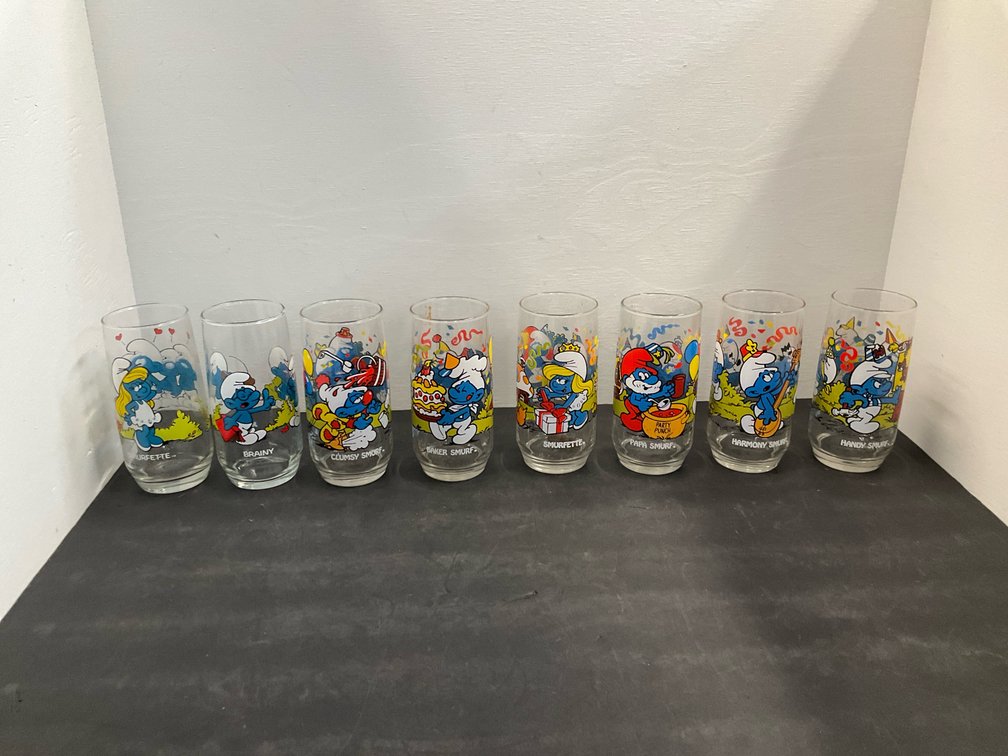 Smurfs character drinking glasses