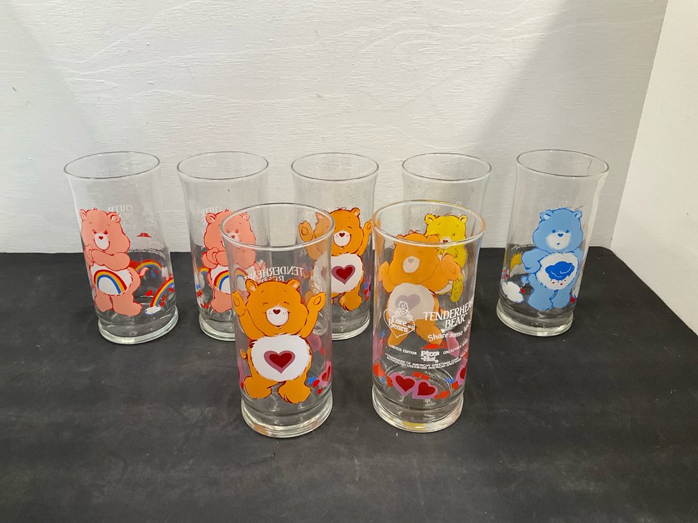 1983 Pizza Hut Care Bears drinking glasses