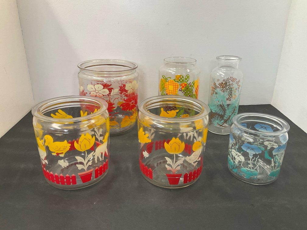 Grouping of glass jars & bottle