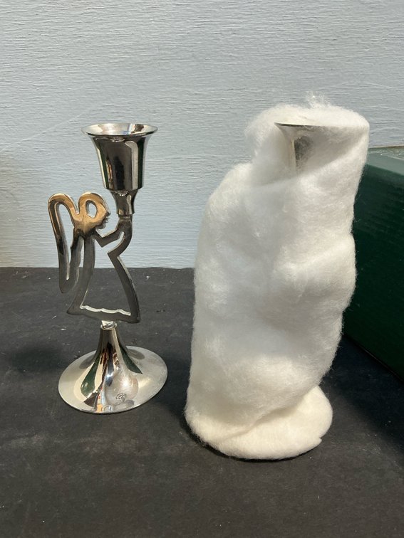 Pair of International Silver Co. angel candle holders