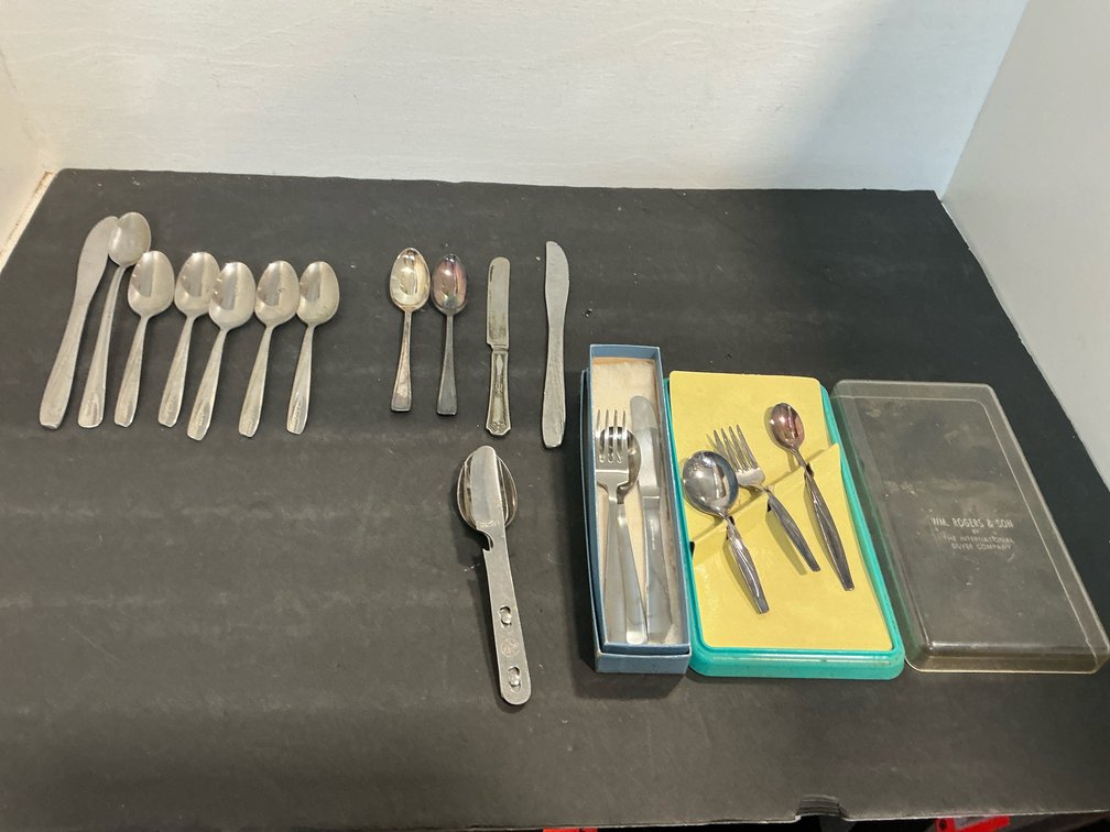 Grouping of assorted flatware & boxed cutlery sets