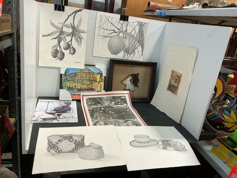 Grouping of framed & unframed artworks