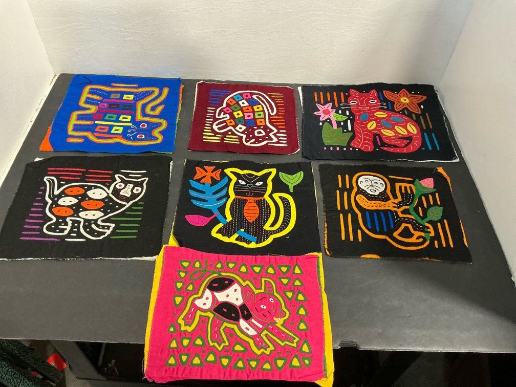 Mola reverse applique textile panels