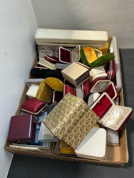 Collection of assorted jewelry presentation boxes