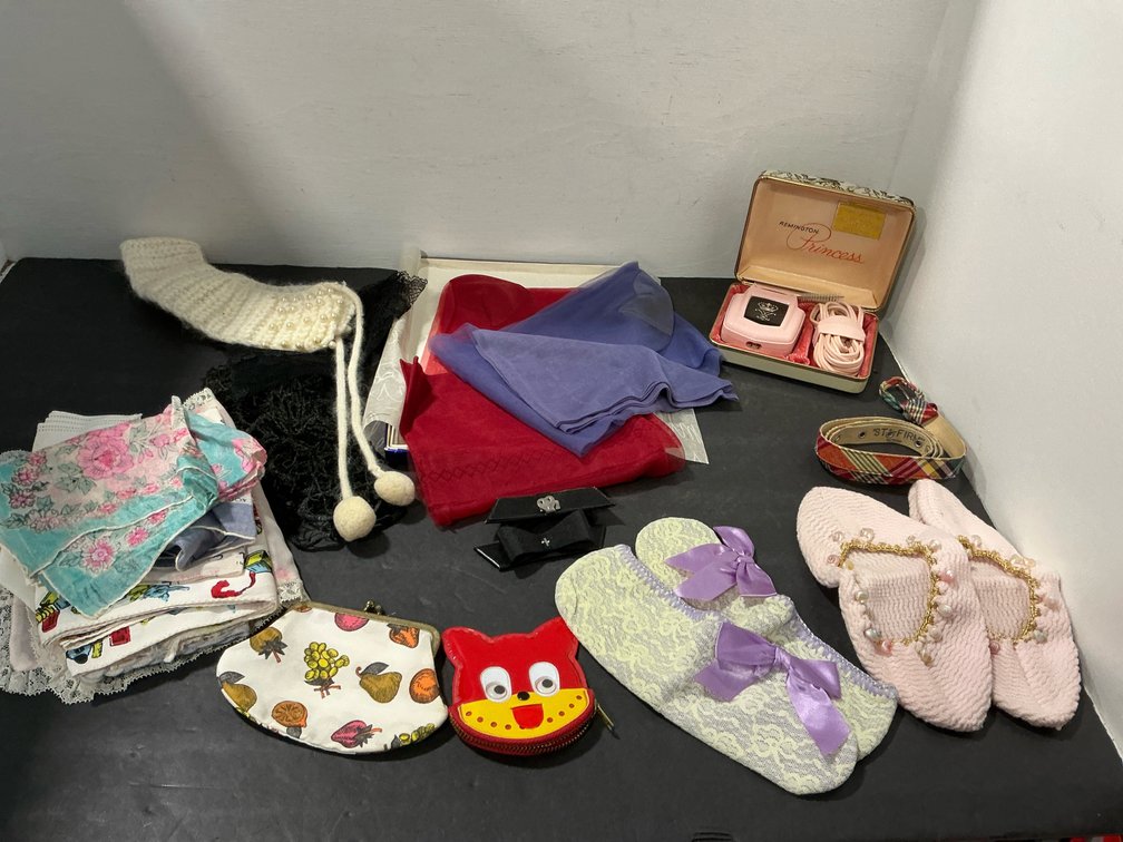 Assorted women's accessories, slippers & shaver