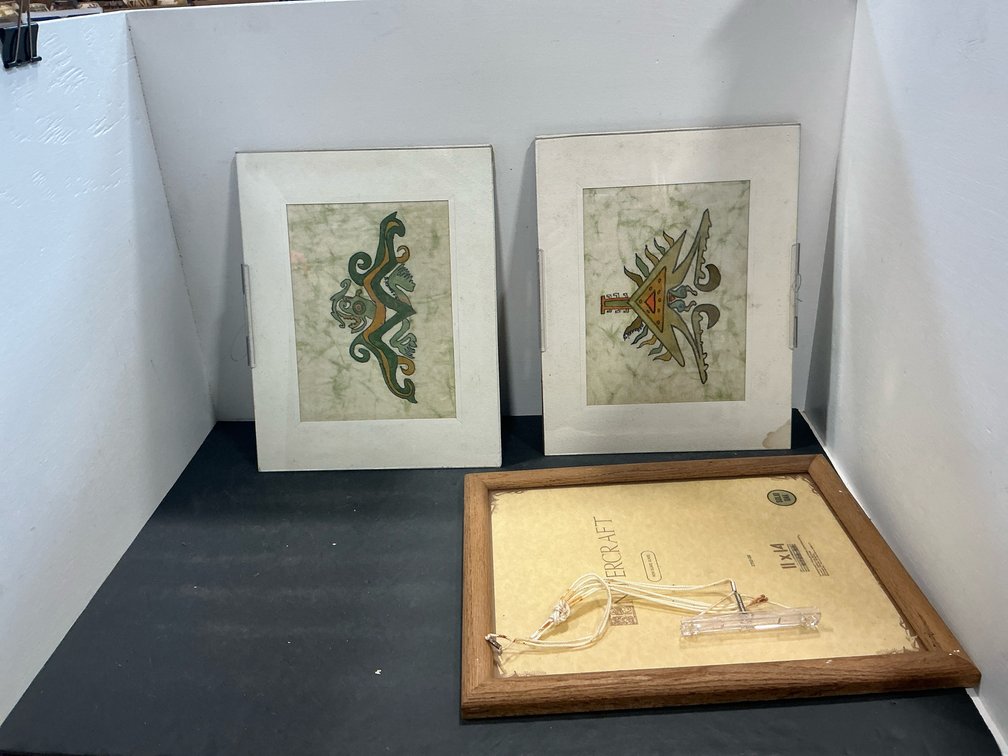 Matted  art prints & 11 x 14 in oak frame