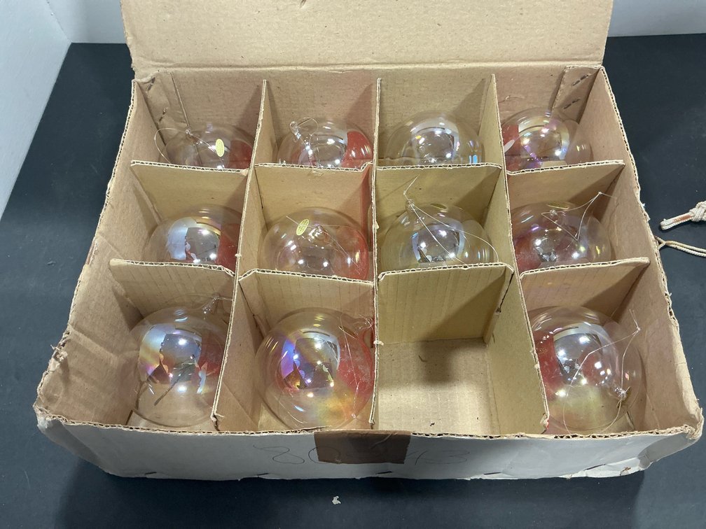 Silvestri iridescent clear glass ball ornaments