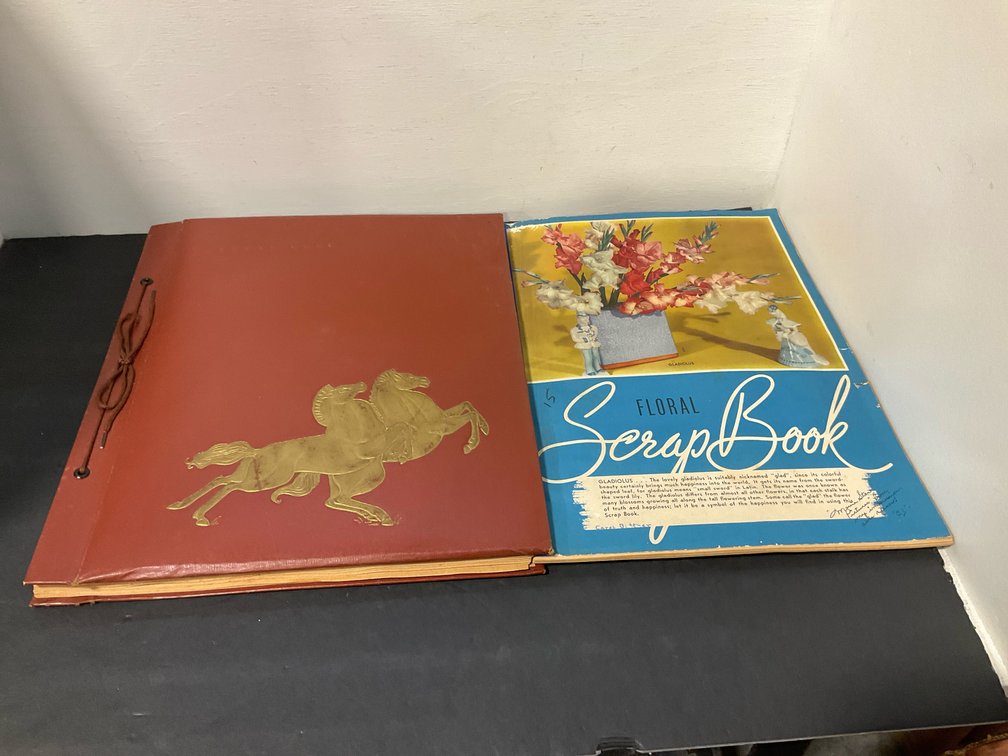 Pair of scrapbooks with greeting cards & movie star pictures