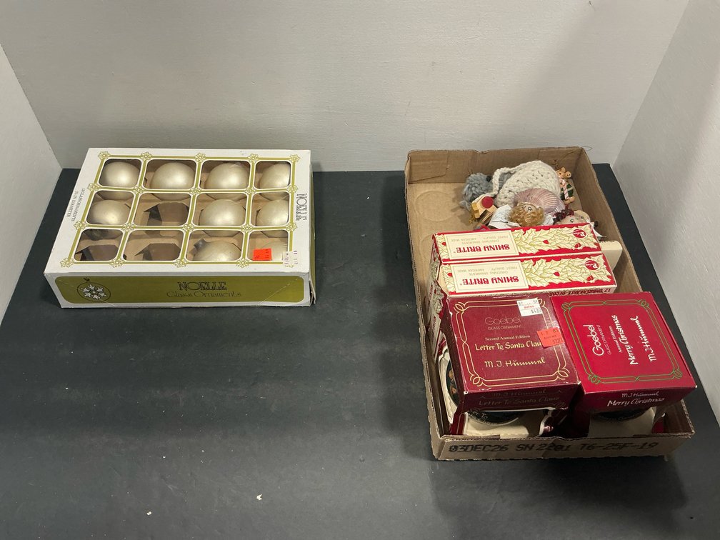 Christmas ornaments with Goebel Hummel & Shiny Brite