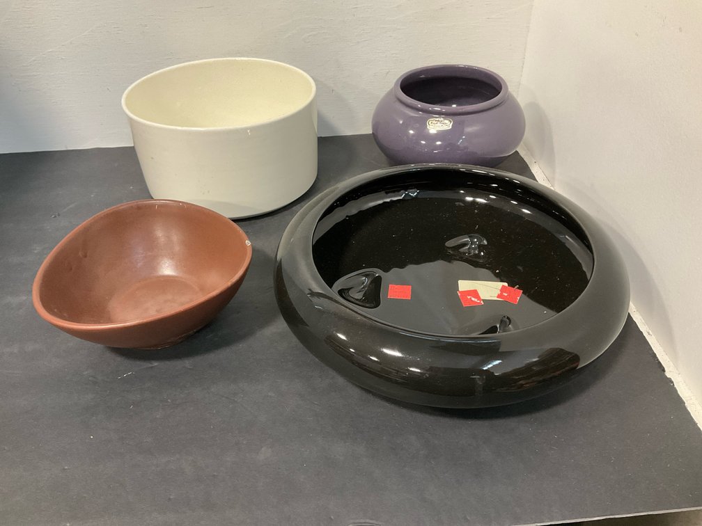 Grouping of ceramic bowls & planters