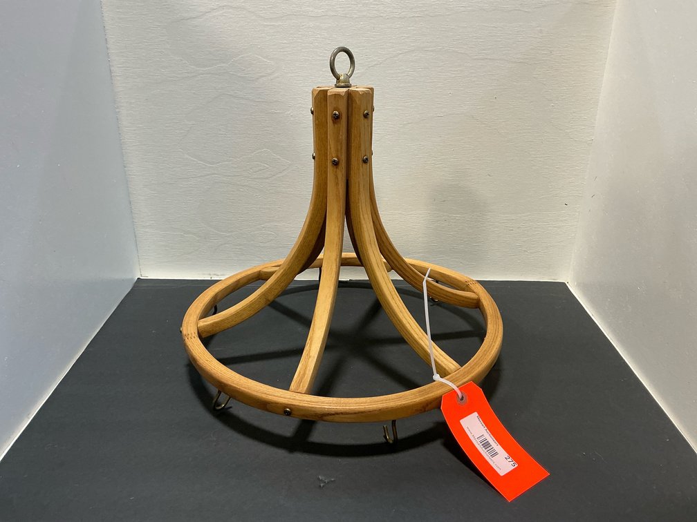 Bentwood circular hanging pot rack with hooks