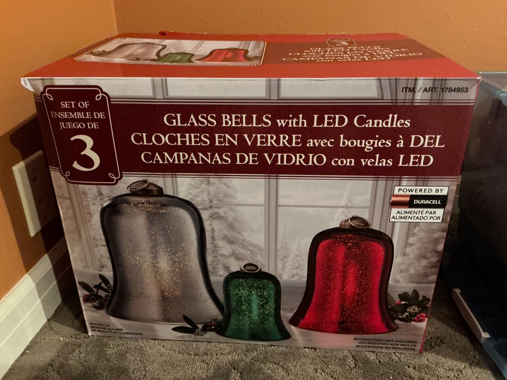 Set of glass bells with LED candles - Upstairs Bedroom Upper Level