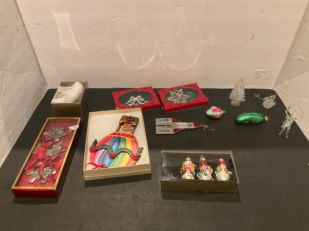 Assorted glass & metal Christmas ornaments - Upstairs Bedroom Upper Level