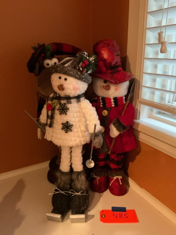 Plush snowman & reindeer holiday figures - Upstairs Bedroom Upper Level