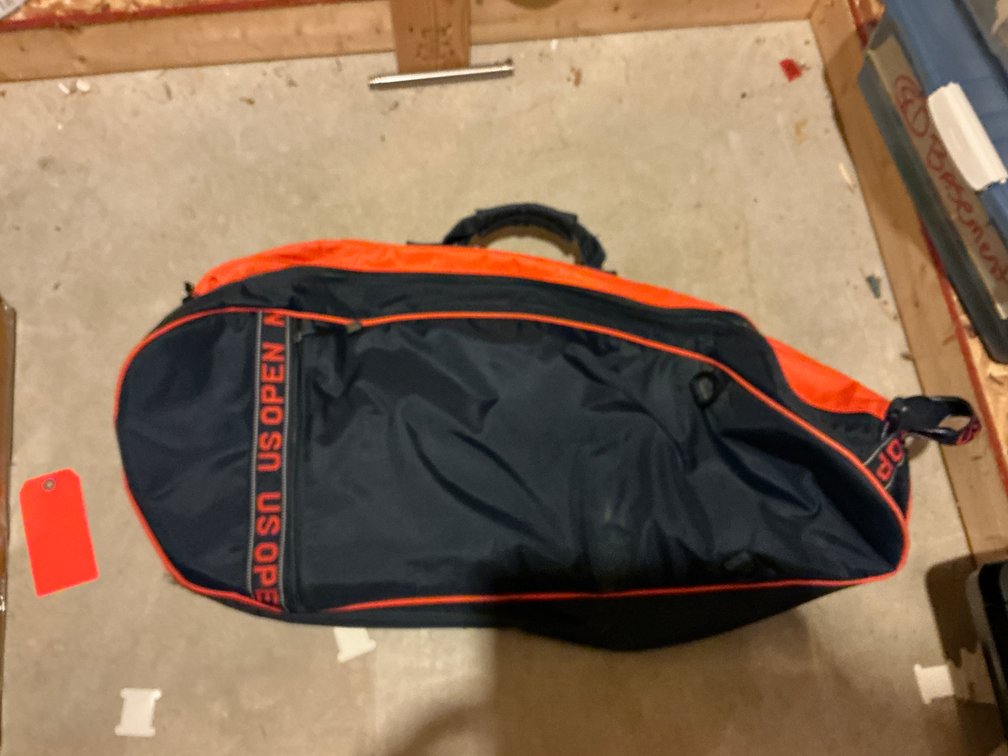 US Open navy blue & orange tennis racquet bag - Basement