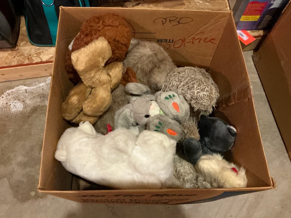 Grouping of plush stuffed animals with teddy bears & more - Basement